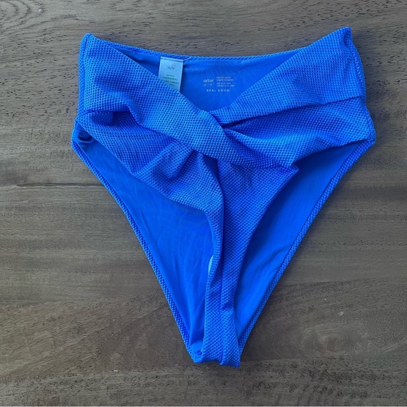NWT Aerie Textured Fabric High Waist Knot Front Bikini Bottom - Picture 1 of 1